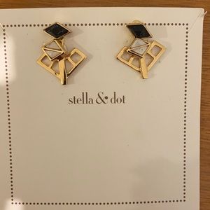 Stella & Dot Gold Mondarian Ear Jacket Earrings